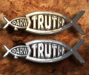 Photo: 'Truth eats Darwin' decals.