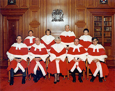 Photo: Canadian Supreme Court Judges as of December 2004.