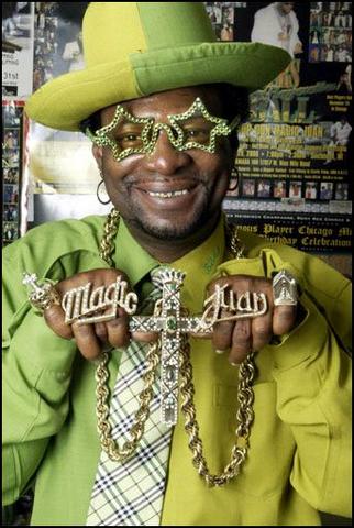 Photo: Homeboy shows off his bling bling.