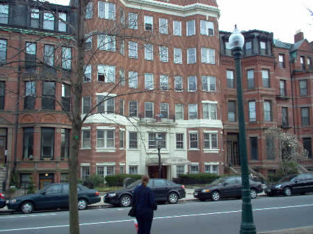 Photo: Wendy looking at my first North American home, 250 Commonwelath Ave., Boston, MA.