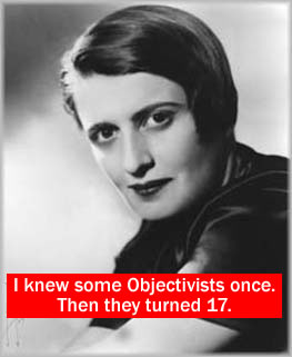 Photo: Ayn Rand, with the caption 'I knew some Objectivists once. Then they turned 17.'