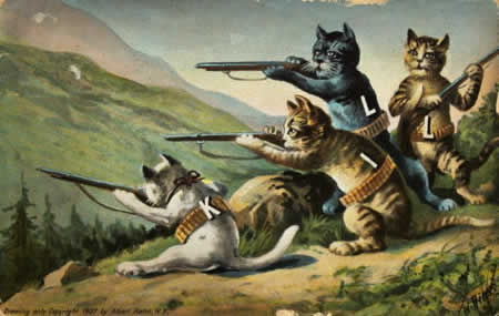 Photo: Cats hunting.