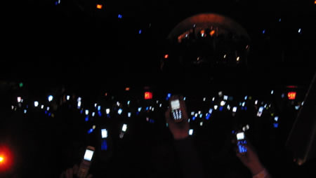 Photo: Mike Doughty's photo of his audience holding up their cell phones.