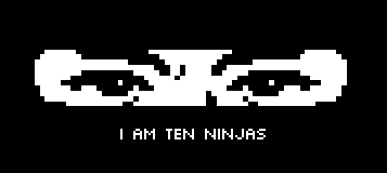 Graphic: 'I am ten ninjas' t-shirt design.
