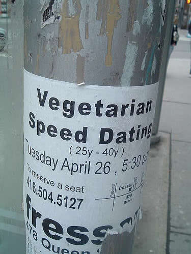 Photo: 'Vegetarian Speed Dating' poster.