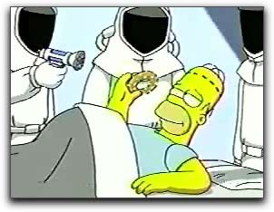 Screen capture: Still frame from the Intel Pentium commercial featuring Homer Simpson.