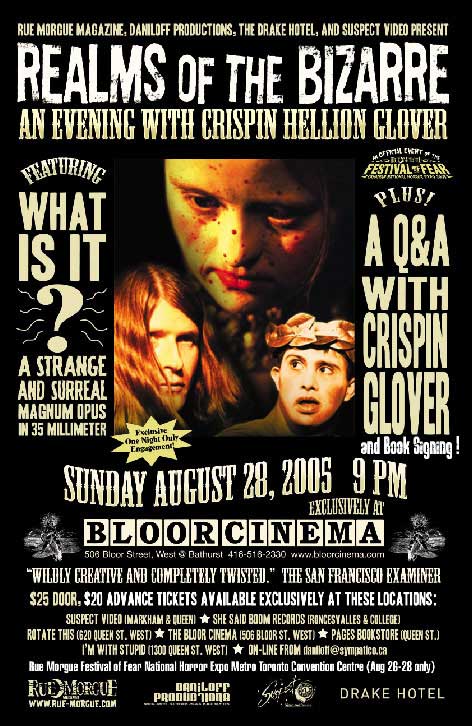 Photo: Poster for Crispin Glover Night at the Bloor Cinema.