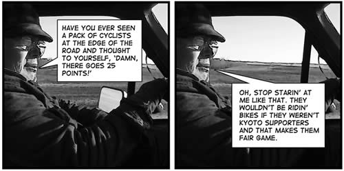 Comic: Excerpt from 'Angry White Males' features on 'The Shotgun'.