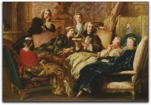 Photo: Jean-Francois de Troy's painting, 'Reading from Moliere'.