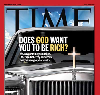 Time magazine cover: 'Does God Want You to be Rich?'