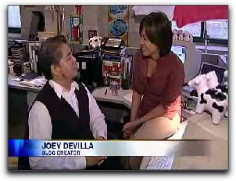 Still frame from City News interview with Joey deVilla on Googlebombing.