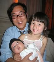 James Kim and his two daughters, Penelope and Sabine.