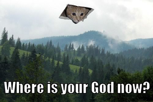 Ceiling Cat in 'Where is your God now?'.
