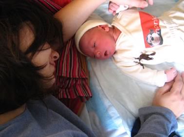 Deenster and newborn baby Gabriel