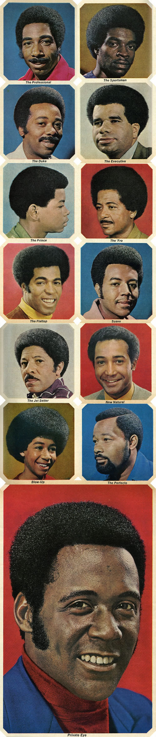 Various black mens' hairstyles.