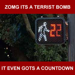 Crosswalk sign showing 22 seconds remaining.