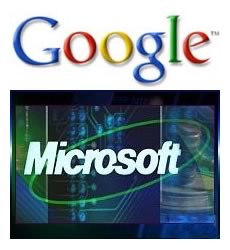 Google and Microsoft logos.