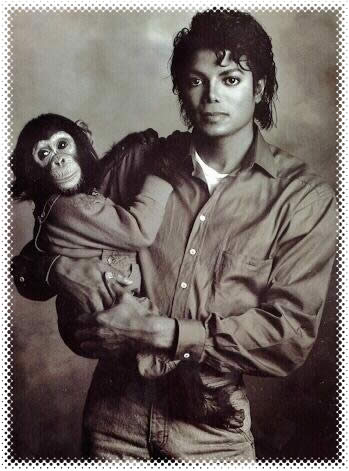 Michael Jackson and Bubbles.