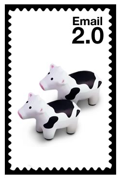 Stamp with two Tucows 'squishy cows' on it.