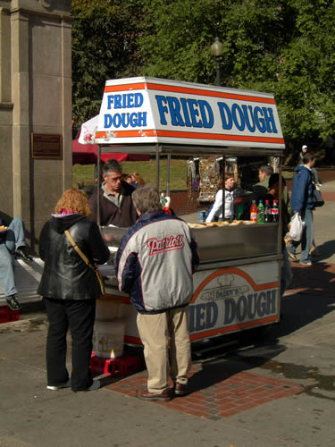 Fried dough cart in Boston Common.