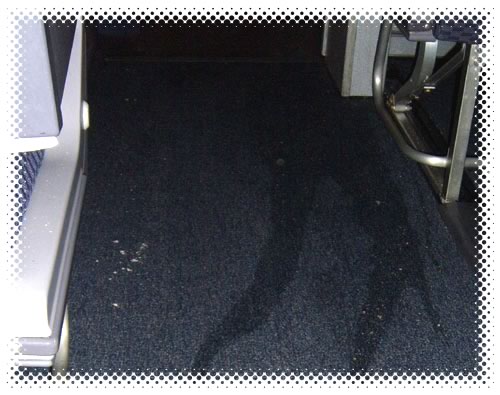 Streams of bilge overflowing from the bathroom into the cabin of Continental Airlines flight 71.