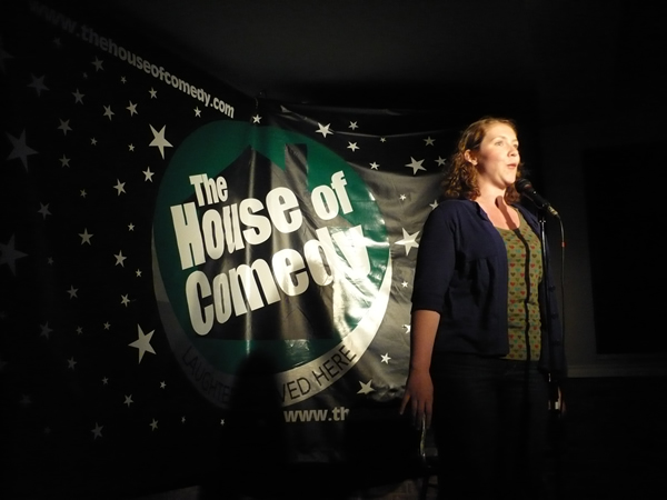 Erin Judge doing her stand-up routine at the House of Comedy, Niagara Falls.