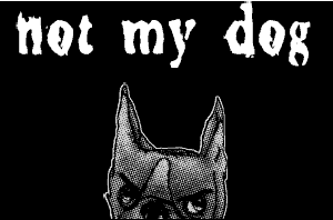 Logo for the bar “Not My Dog”