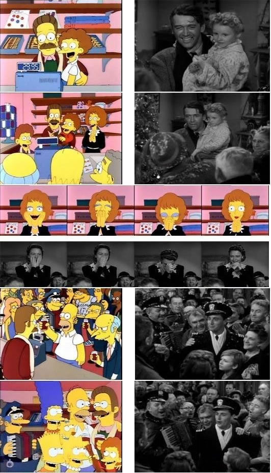 Simpsons stills referencing “It’s a Wonderful Life”
