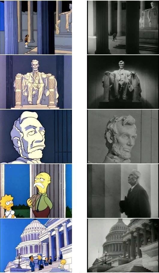 Simpsons stills referencing “Mr. Smith Goes to Washington”