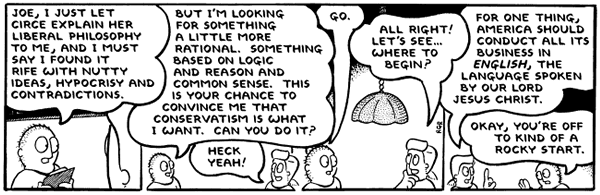 Soap on a Rope” comic on conservatives from July 2nd, 2003.