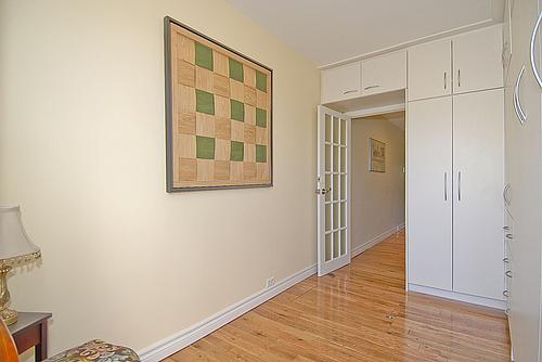 Bedroom to Toronto’s smallest house, with the Murphy bed retracted.