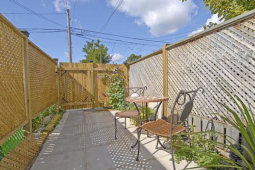 Patio of Toronto’s smallest house, looking towards the back.