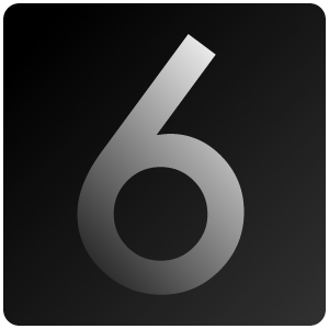 The number 6 on a black background