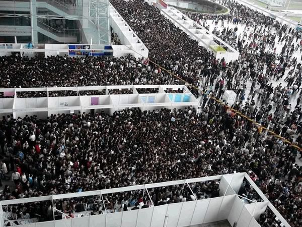 The incredible crowd at a job fair in China