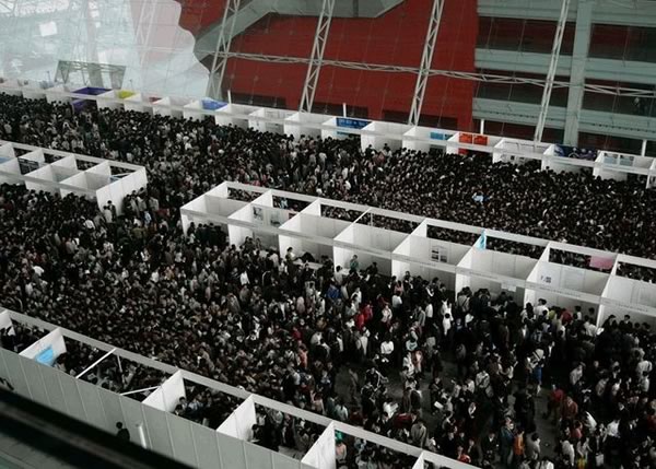 The incredible crowd at a job fair in China