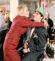Scene from an office Chistmas party: the drunken grope