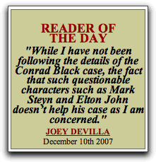 “Reader of the Day” sidebar on Mark Steyn’s site