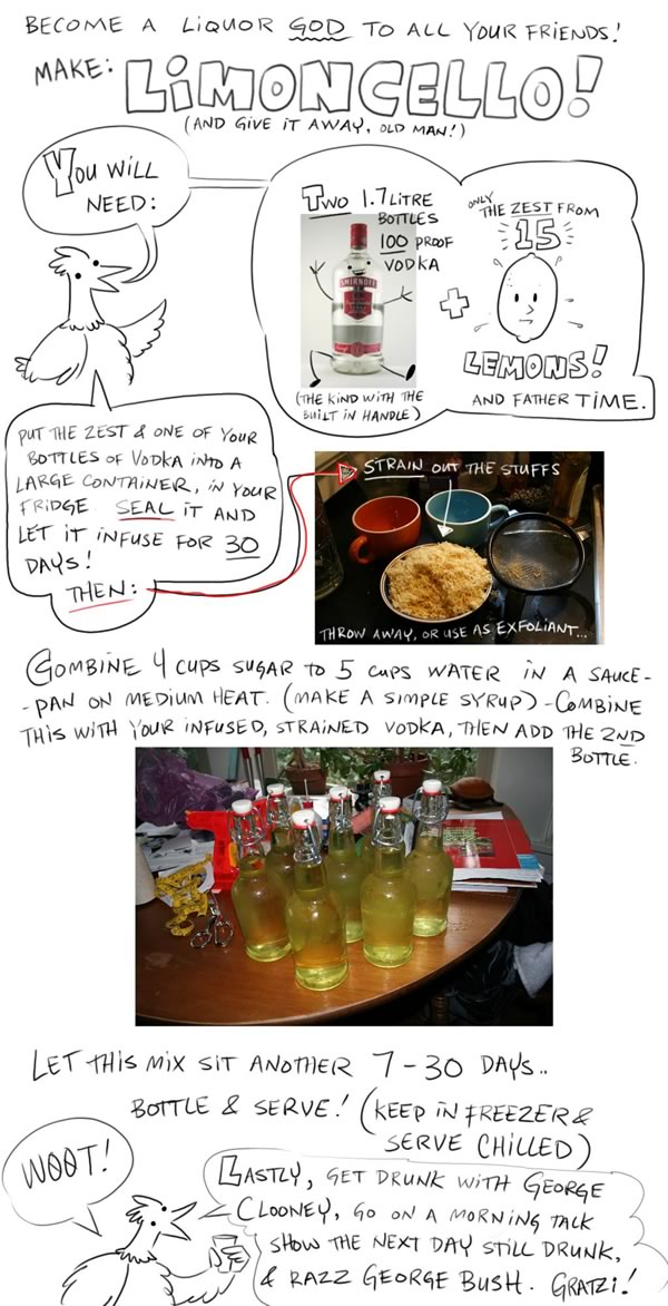 Limoncello recipe comic by Chad Essley
