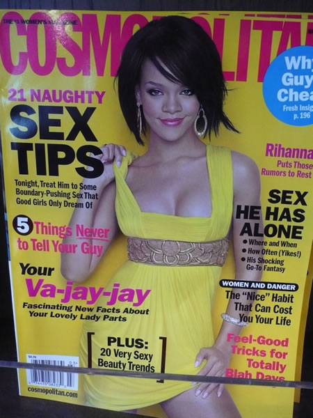 Cover of “Cosmopolitan” featuring the story “Your Va-jay-jay: Fascinating new facts about your lovely lady parts”.