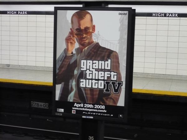 “Grand Theft Auto IV” advertisement in High Park station