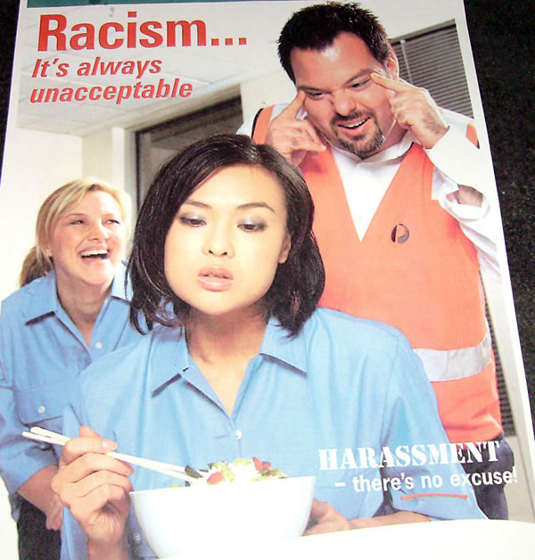 Poster: “Racism: It’s Always Unacceptable”