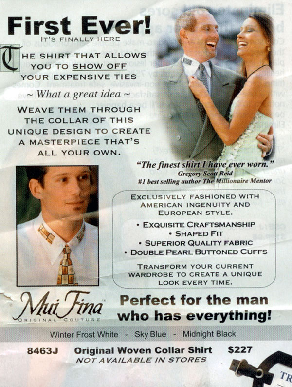 Newspaper ad for the \"Original Woven Collar Shirt\"