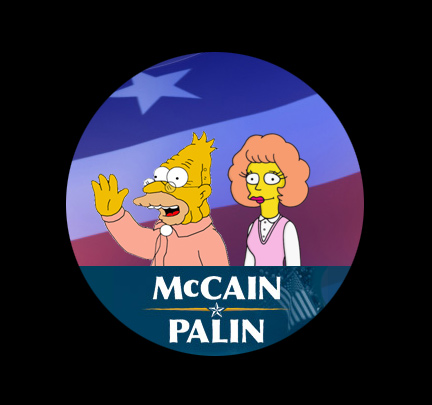 McCain/Palin as Abe Simpson and Maude Flanders