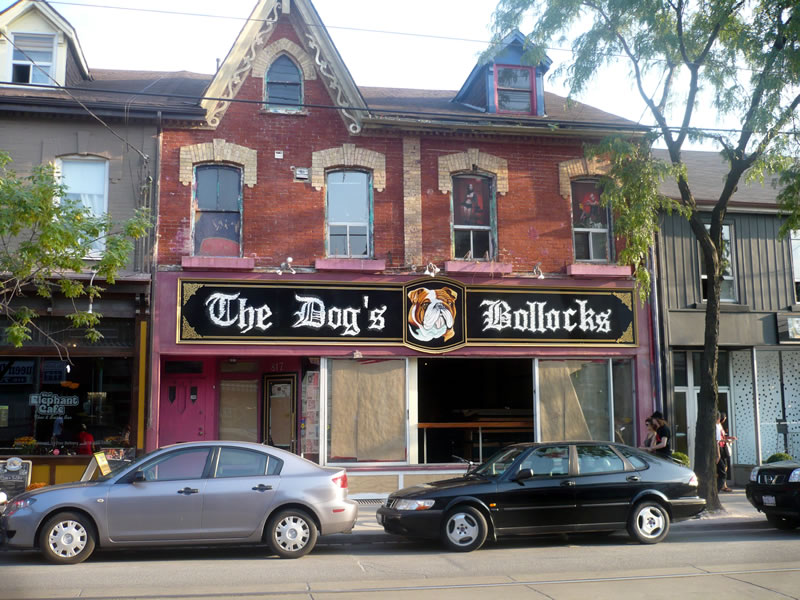 The Dog's Bollocks pub on Queen Street West