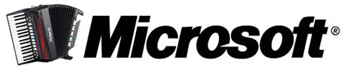 Microsoft logo with an accordion