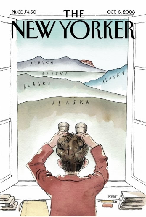 Cover of the October 6, 2008 cover of the New Yorker featuring Sarah Palin