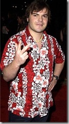 Jack Black in an aloha shirt