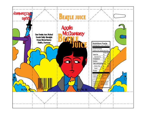 "Apple McCartney" package in flat form