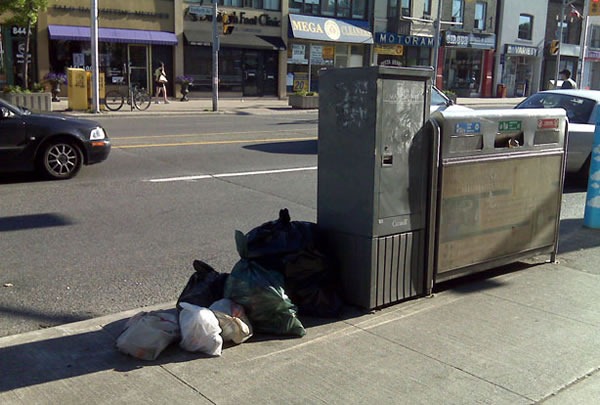 Photo: Small trash bags dropped off on Toronto street