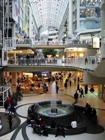 The Eaton Centre fountain and surroundings
